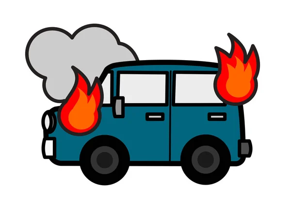 Spalanie Samochodu Stylu Mangi — Zdjęcie stockowe