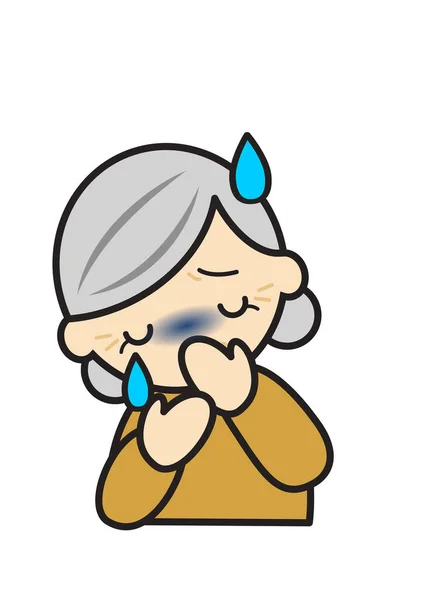 Ill Symptom Vomiting Senior Woman — Stock Photo, Image