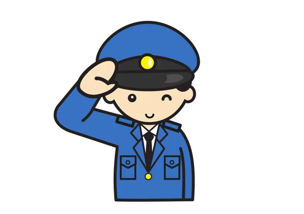 Профессиональный Человек Улыбка Милый Полицейский Салют — стоковое фото
