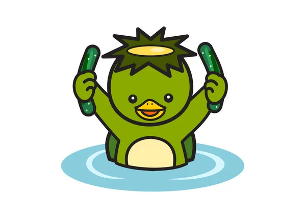 日本の伝統的な怪物 水の中のカッパ — ストック写真