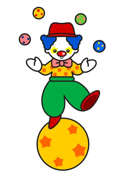 Drôles Gens Clown Sur Une Balle — Photo