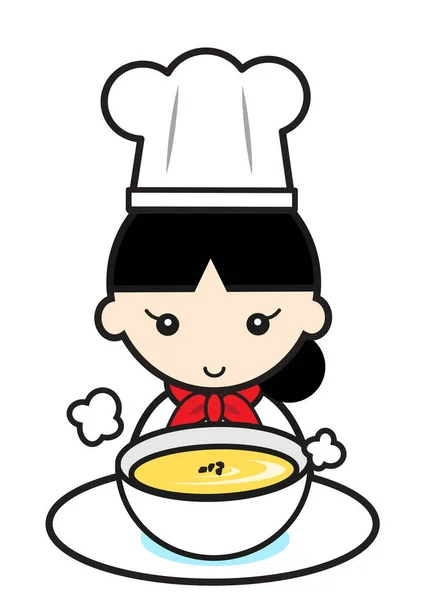Eine Köchin Und Die Suppe — Stockfoto