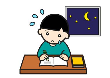 Geceleri çok çalışan bir çocuk.