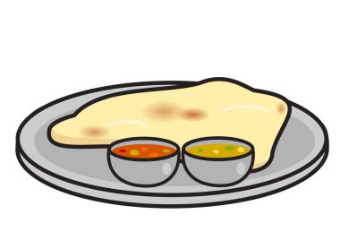 Hint geleneksel yemekleri; naan ve köri.