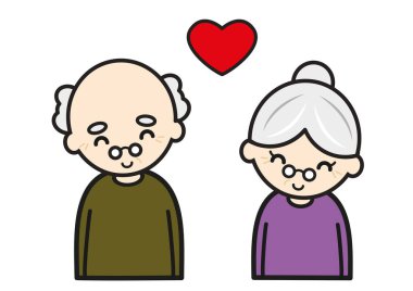 Mutlu ve sevgi dolu yaşlı çift 
