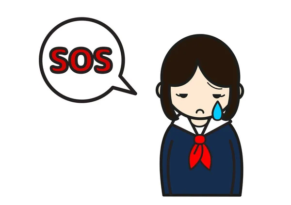 Triste Estudiante Chica Necesita Una Ayuda — Foto de Stock