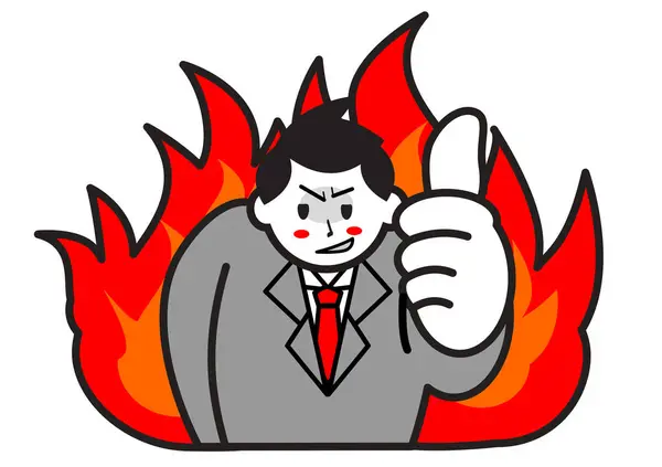 Posing Burning Business Man — Stock Photo, Image