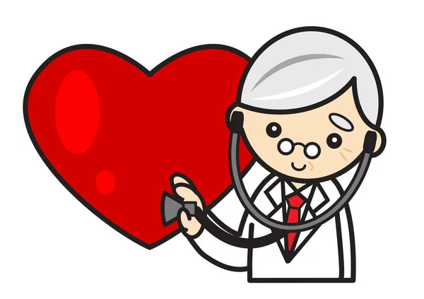 Doctor Listens to the Heart with stesthscope