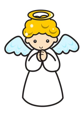 Tatlı manga tarzı şarkı söyleyen melek.