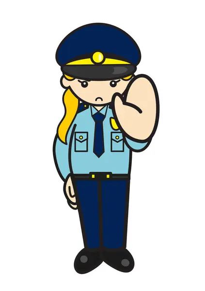 Polis kadın, dur işareti.