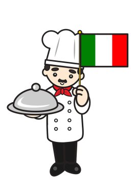Sevimli aşçının İtalyan bayrağı var.
