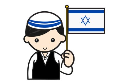 Kudüs bayrağı Yahudi çocukta.