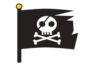 Manga tarzı komik korsan bayrağı