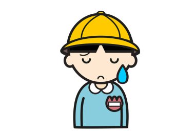 Sevimli anaokulu erkek arkadaş stili, endişeli.