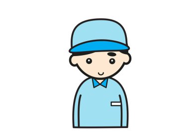 Teslimatçı, şirin manga tarzı.