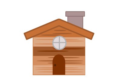 Şirin ve basit ahşap ev. 