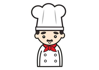 Sevimli şef caracter, gülümse.