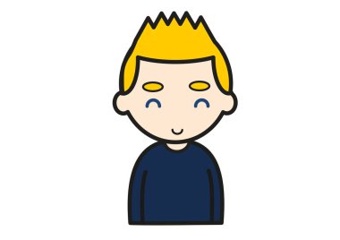 Beyaz bir gencin gülümsemesi.