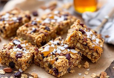 Kurutulmuş meyve, fındık ve çekirdekli ev yapımı granola. Sağlıklı kahvaltı. sağlıklı yeme kavramı
