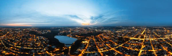 Vue Aérienne Drone Chisinau Coucher Soleil Vue Panoramique Sur Plusieurs — Photo