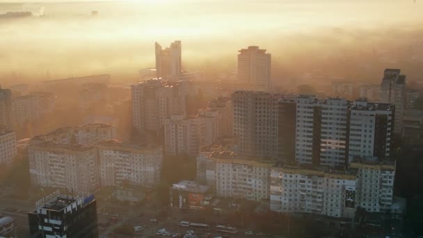 Chisinau Moldova Říjen 2022 Letecký Pohled Kišiněv Při Východu Slunce — Stock video
