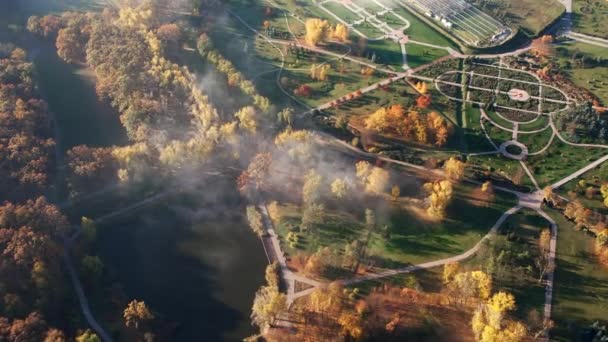 Vista Aérea Del Dron Chisinau Amanecer Moldavia Vista Ciudad Con — Vídeo de stock