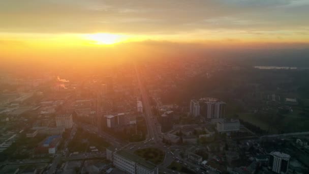 Aerial Drone View Chisinau Sunrise Moldova View City Centre Multiple — Stock video