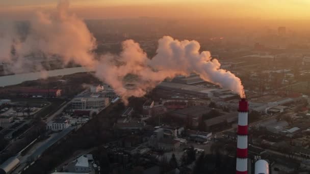 Αεροφωτογραφία Κηφήνας Του Σταθμού Θερμικής Ενέργειας Στο Κισινάου Κατά Την — Αρχείο Βίντεο