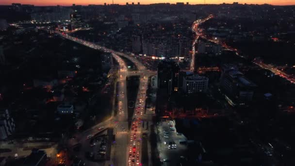 Aerial Drone View Chisinau Sunset Moldova View City Centre Multiple — Stock videók