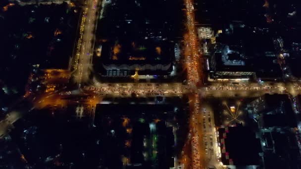 Повітряний Дрон Вертикальний Вигляд Чісінау Заході Сонця Молдова Вигляд Центру — стокове відео