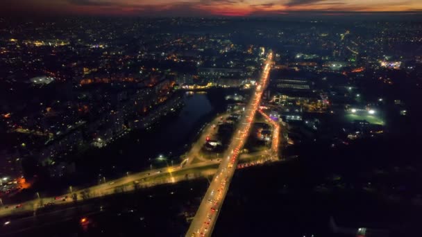 Aerial Drone View Chisinau Sunset Moldova View City Multiple Buildings — Stock videók