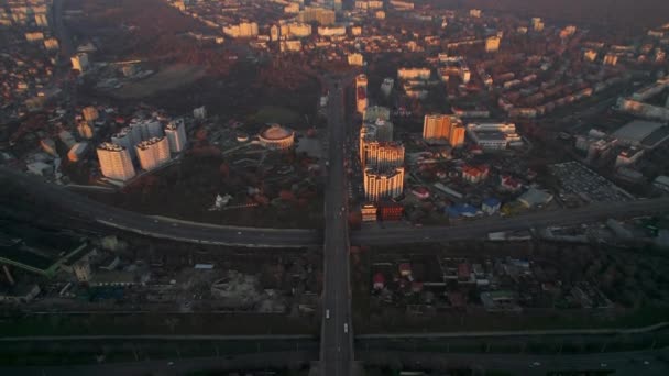 Aerial Drone View Chisinau Sunset Moldova View City Residential District — Vídeo de Stock