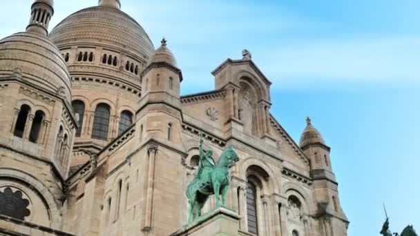 París Francia Enero 2022 Vista Basílica Del Sagrado Corazón Con — Vídeo de stock
