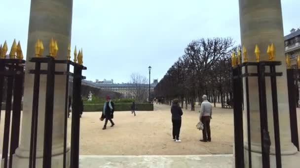 Παρισι Γαλλια Δεκεμβριοσ 2022 Θέα Στους Κήπους Του Palais Royal — Αρχείο Βίντεο