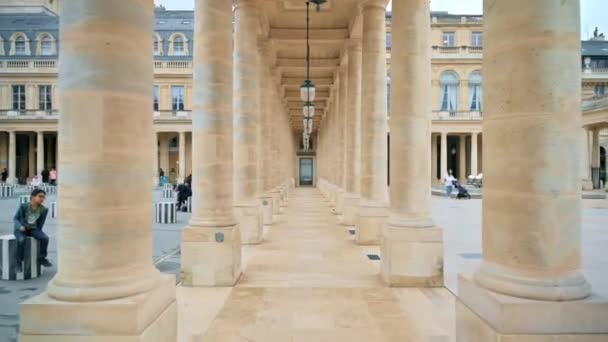 Paris France January 2022 View Palais Royal City Downtown Inner — Video Stock