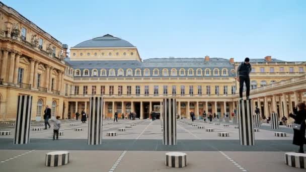 Paris France January 2022 Вид Палац Рояль Центрі Міста Внутрішній — стокове відео