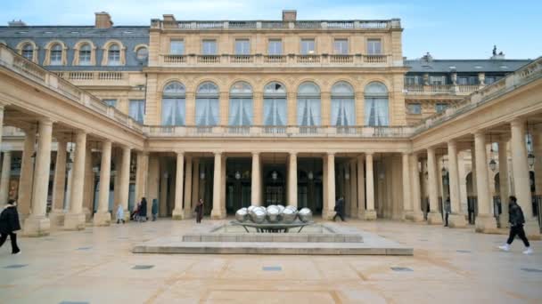Paris France January 2022 View Palais Royal City Downtown Inner — Video