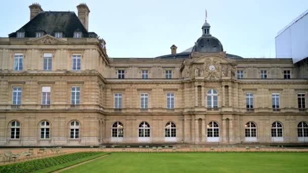 Άποψη Του Παλατιού Του Λουξεμβούργου Στο Κέντρο Του Παρισιού Γαλλία — Αρχείο Βίντεο