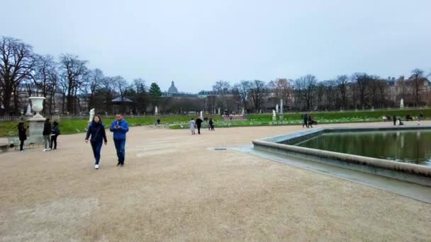 Paris France December 2022 View Luxembourg Palace Gardens City Downtown — Wideo stockowe
