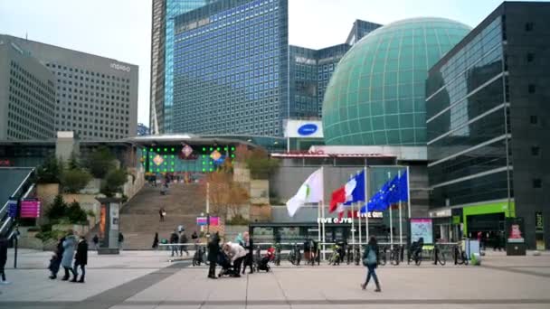 Paris Frankreich Dezember 2022 Blick Auf Das Geschäftszentrum Die Fußgänger — Stockvideo