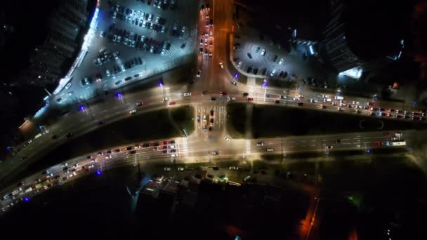 Veduta Aerea Drone Verticale Chisinau Notte Moldavia Vista Della Città — Video Stock