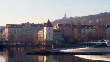 Vltava river and buildings in Prague, Czech Republic