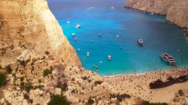 Aerial drone view of Zakynthos nature and sea, Greece