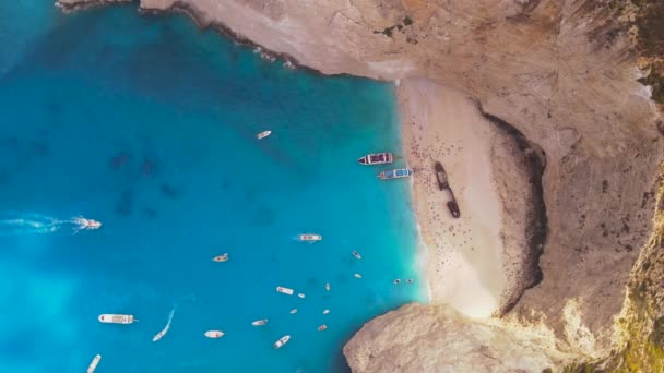 Aerial Drone View Zakynthos Nature Sea Greece — Stok video