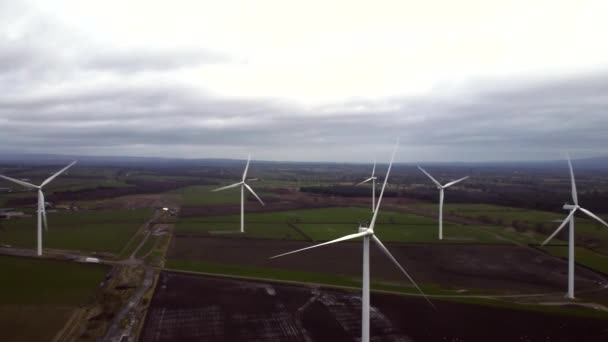 Αεροφωτογραφία Drone Των Ανεμογεννητριών Στο Carlisle Ηνωμένο Βασίλειο — Αρχείο Βίντεο