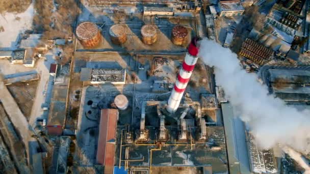 Luftaufnahme Eines Wärmekraftwerks Chisinau Moldawien Blick Auf Ein Rohr Mit — Stockvideo