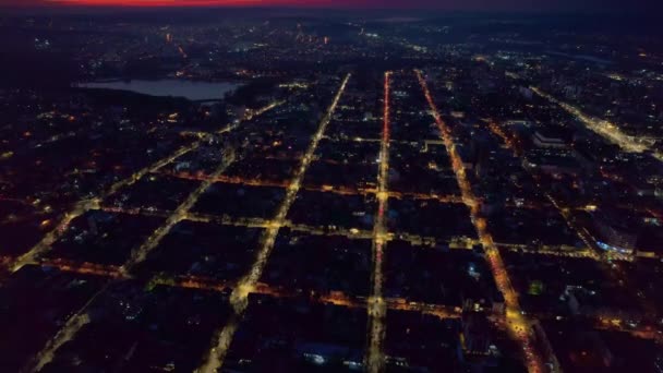 Vista Aérea Drone Chisinau Pôr Sol Moldávia Vista Cidade Com — Vídeo de Stock