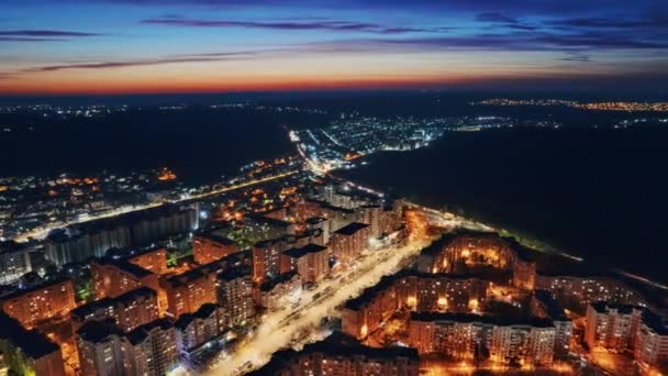 Luchtfoto Drone Timelapse Zicht Chisinau Bij Zonsondergang Moldavië Uitzicht Stad — Stockvideo
