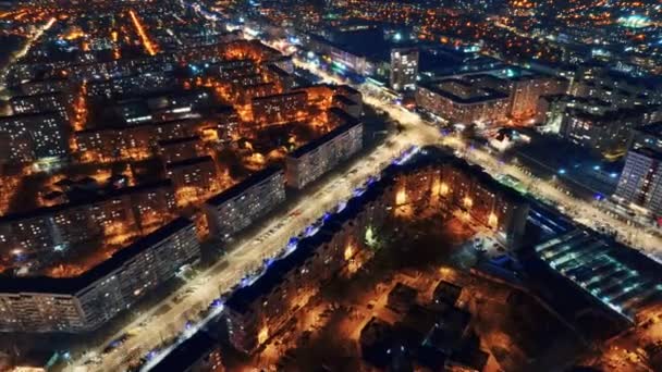 Luchtfoto Drone Timelapse Uitzicht Chisinau Nachts Moldavië Uitzicht Stad Met — Stockvideo