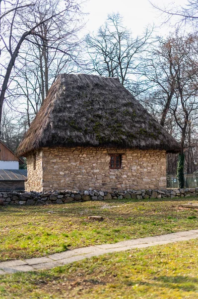 Blick Auf Das Dorfmuseum Bukarest Rumänien Altes Wohnhaus Nationalen Stil — Stockfoto